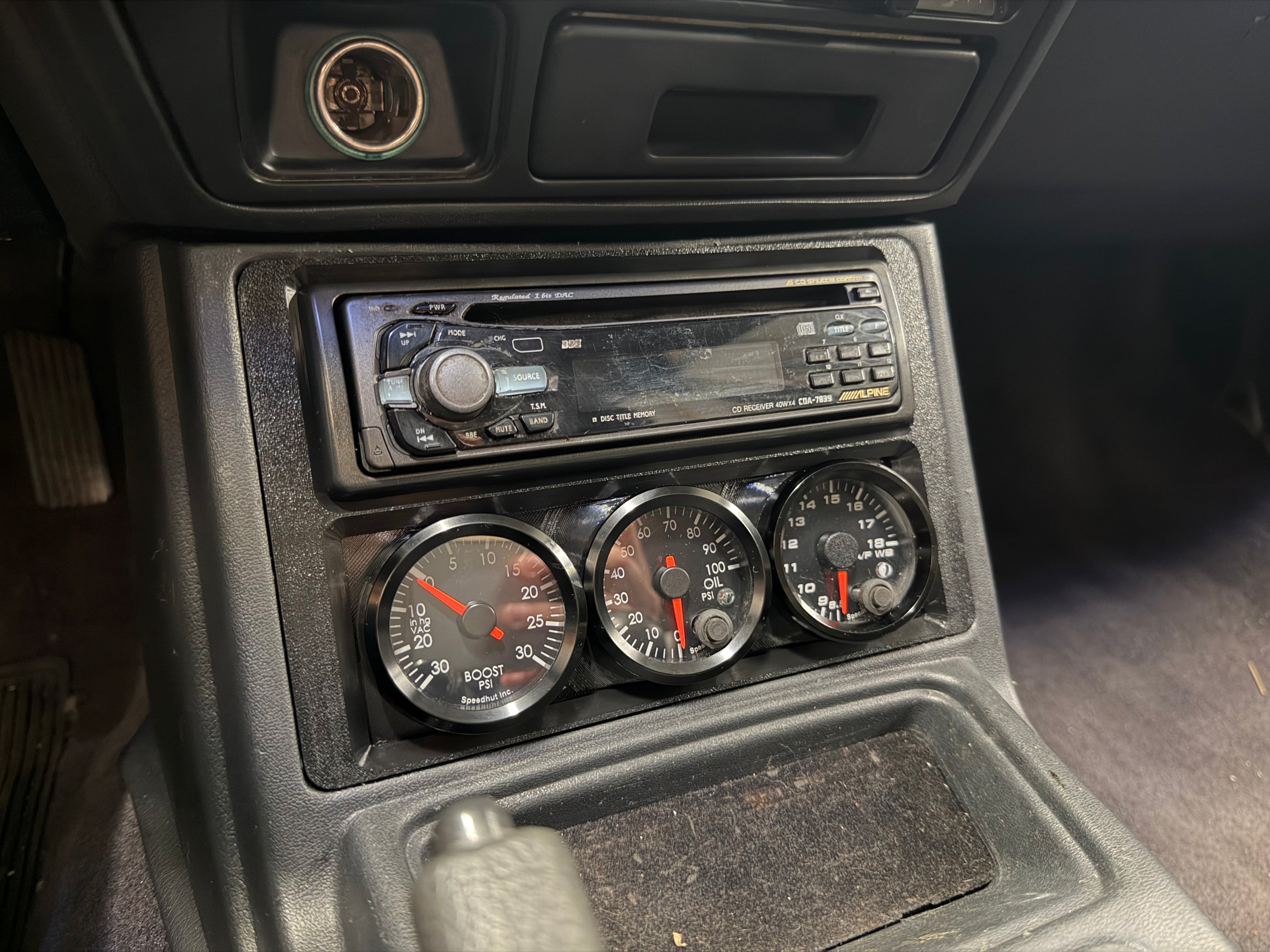 6th Gen Galant Single Din Radio Trim + Modular 52mm Triple Gauge Pod