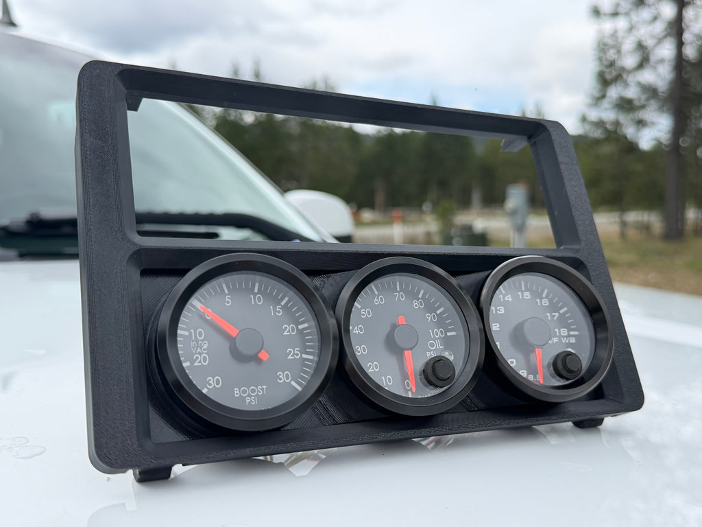6th Gen Galant Single Din Radio Trim + Modular 52mm Triple Gauge Pod