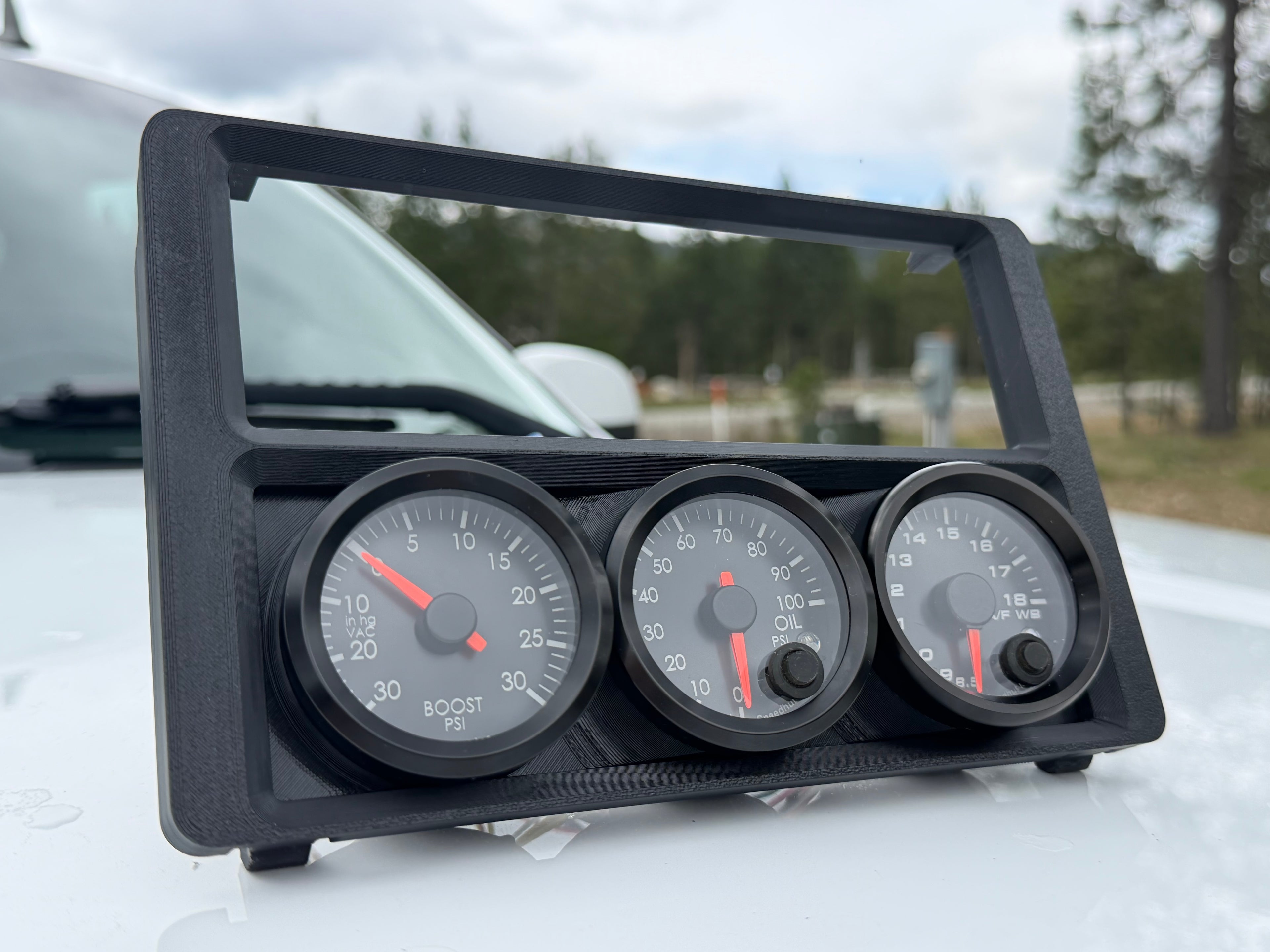 6th Gen Galant Single Din Radio Trim + Modular 52mm Triple Gauge Pod
